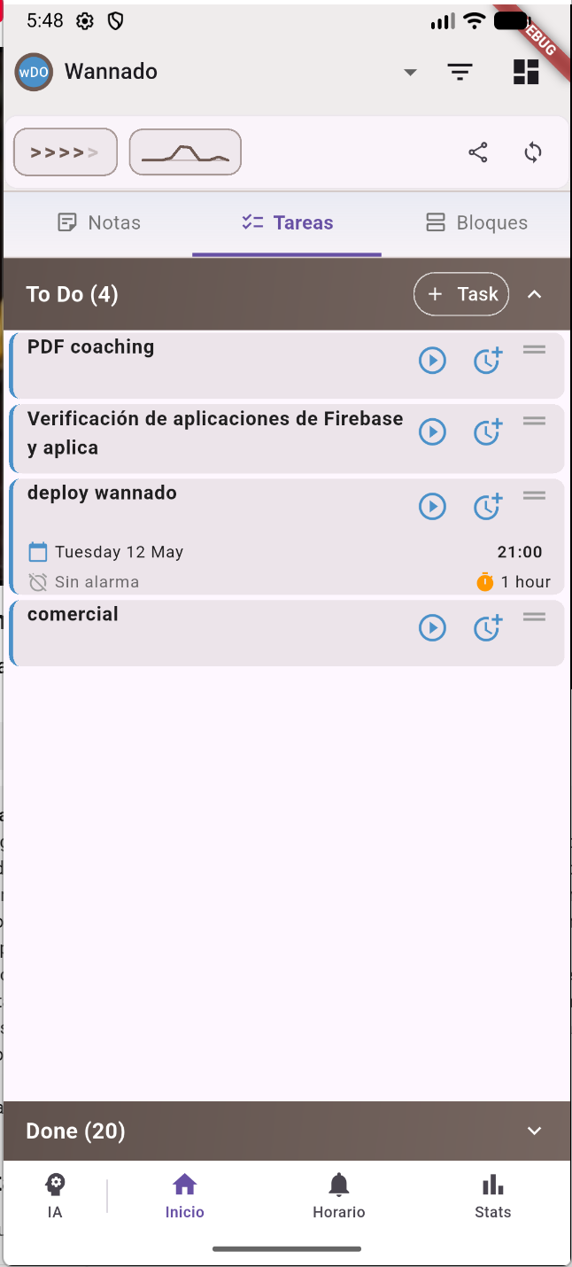 Simple home task view